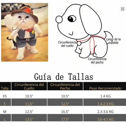 Disfraz de Sheriff Vaquero para gatos